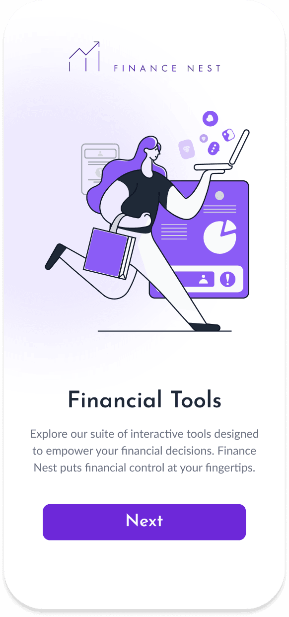 Finance Nest onboarding screen