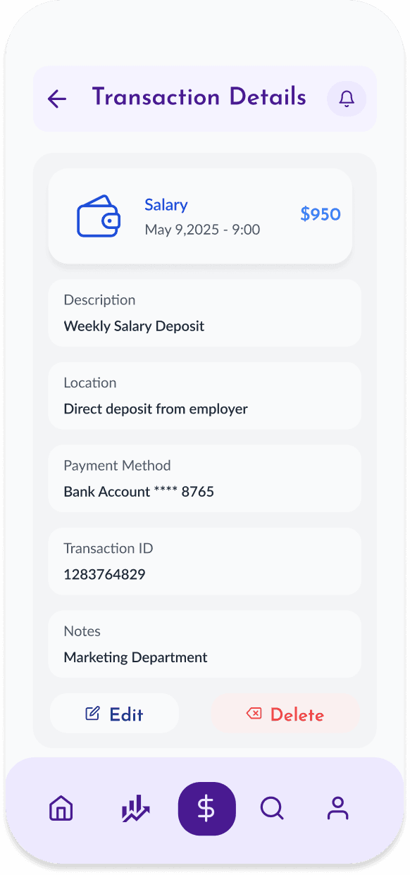 Finance Nest savings goal screen